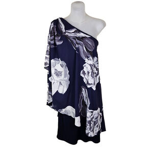Alice + Olivia Silk Floral Dress M Resort Party Drape Flowy One Shoulder Fairy